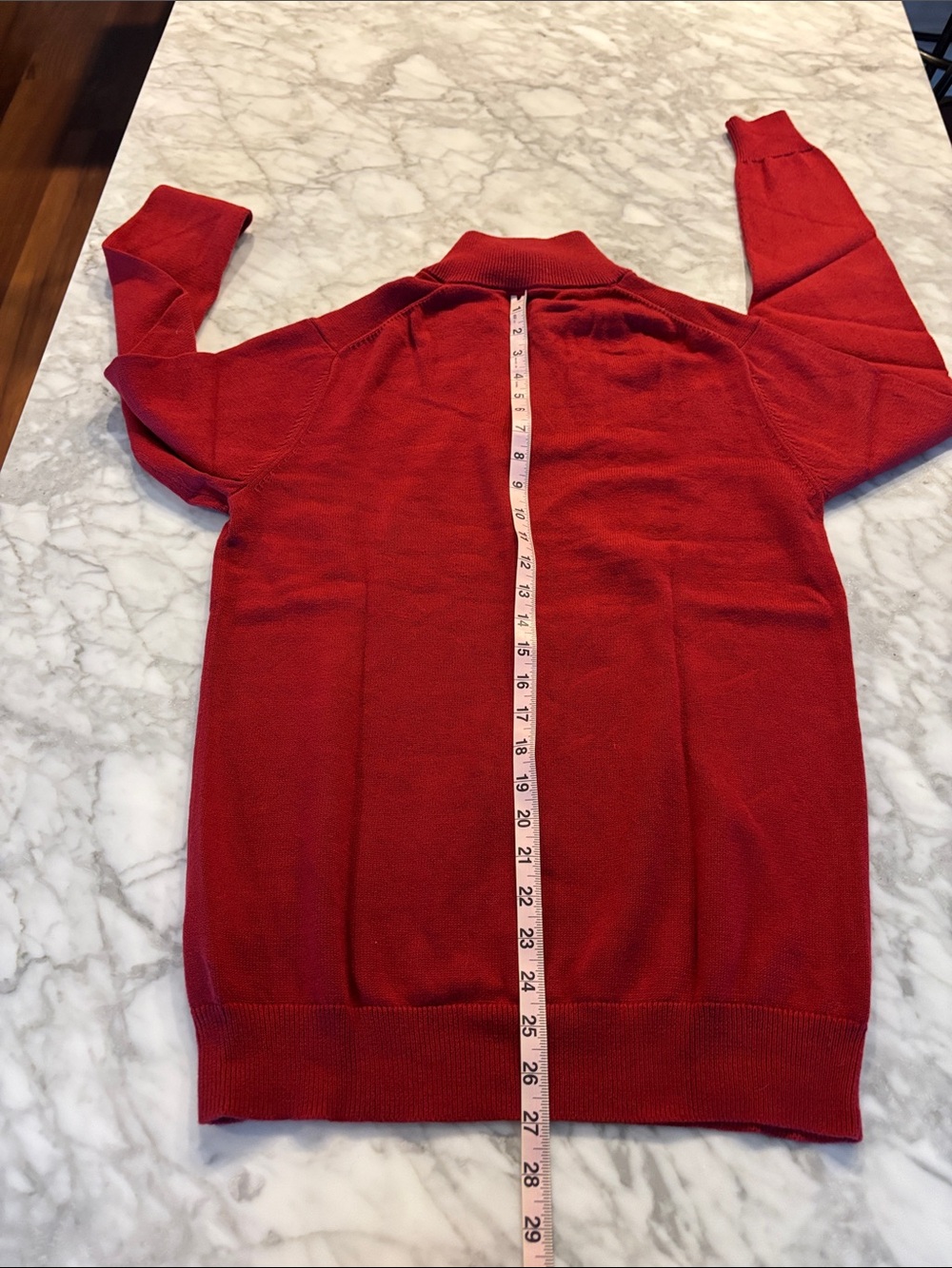 Amazon Essentials Men’s Red Zip-Up Sweater - Picture 4 of 5